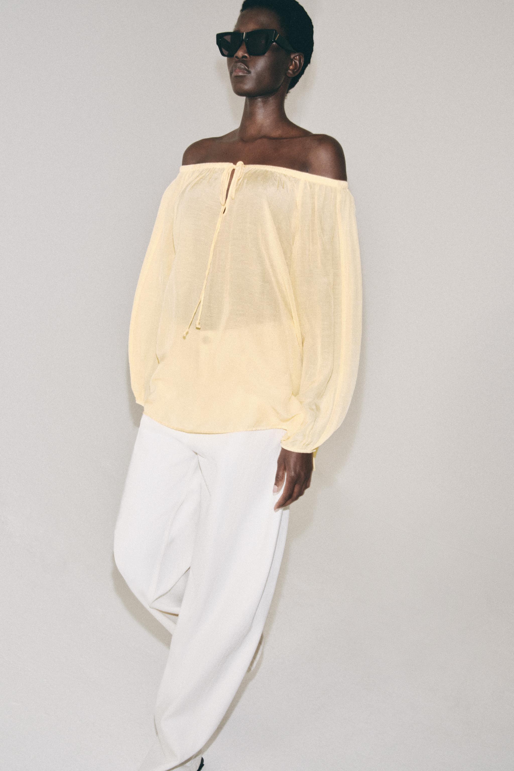 LINEN BLEND BLOUSE ZW COLLECTION